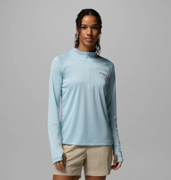 Camiseta de manga larga con cremallera corta PFG Tidal Tee™ para mujer