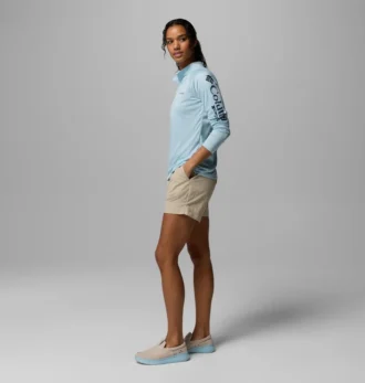 Camiseta de manga larga con cremallera corta PFG Tidal Tee™ para mujer