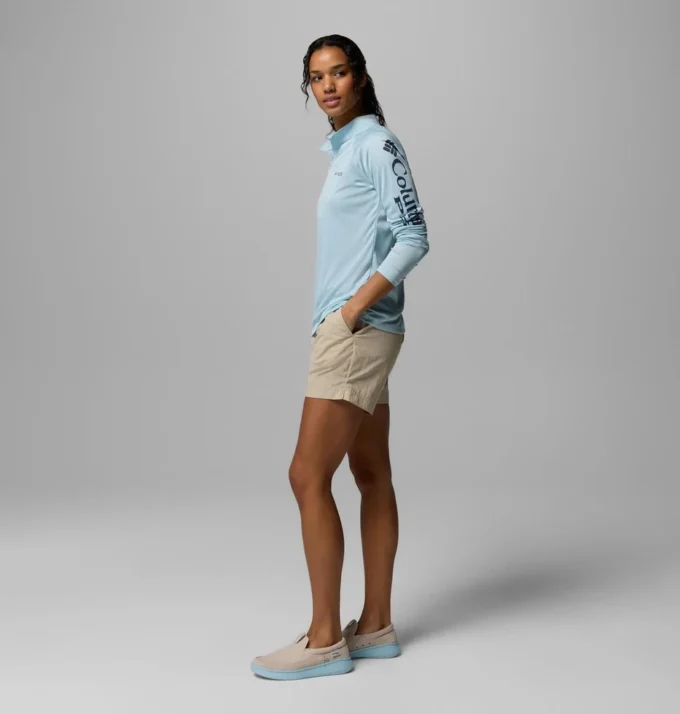 Camiseta de manga larga con cremallera corta PFG Tidal Tee™ para mujer