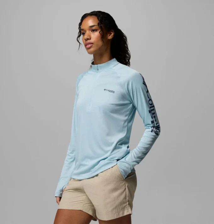 Camiseta de manga larga con cremallera corta PFG Tidal Tee™ para mujer