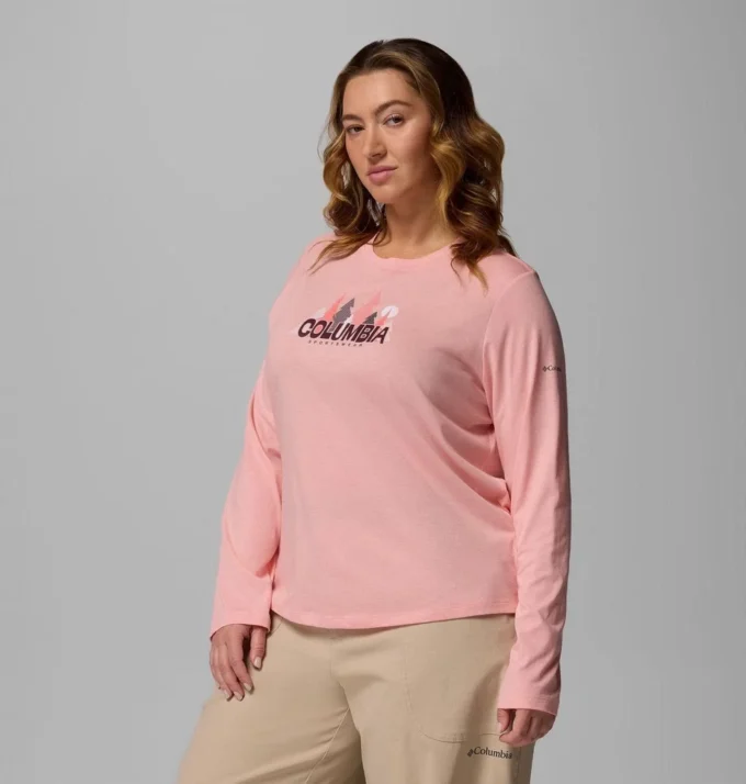 Camiseta de manga larga con estampado gráfico Ruby Springs™ para mujer – Talla grande