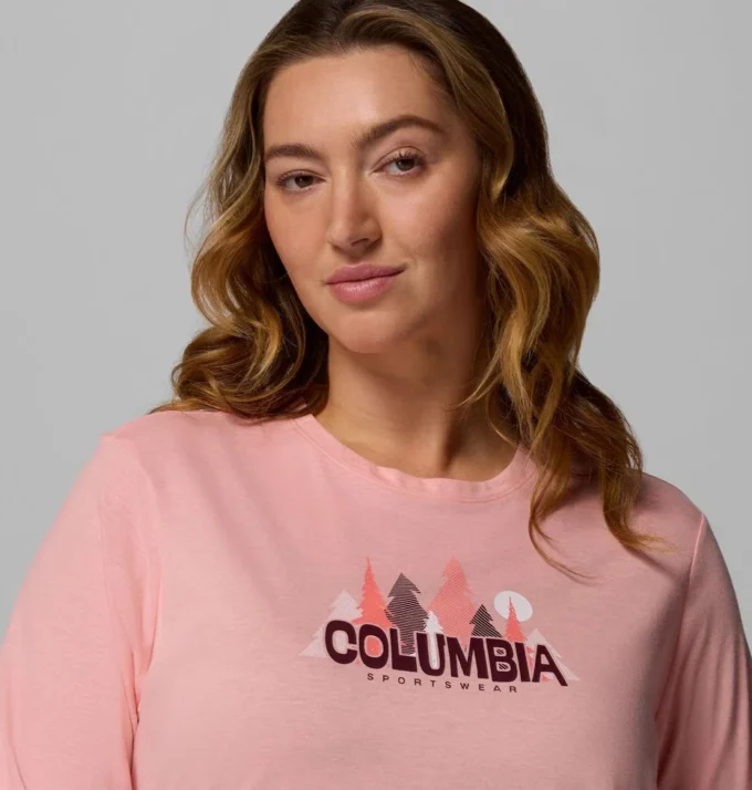 Camiseta de manga larga con estampado gráfico Ruby Springs™ para mujer – Talla grande