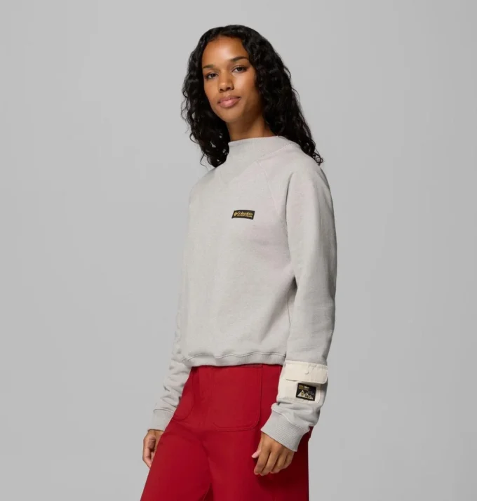 Camiseta de manga larga con tejido de rizo francés y corte corto High Cascades™ para mujer