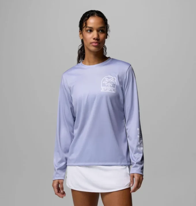 Camiseta de manga larga PFG Tidal Tee™ Palm Waves para mujer