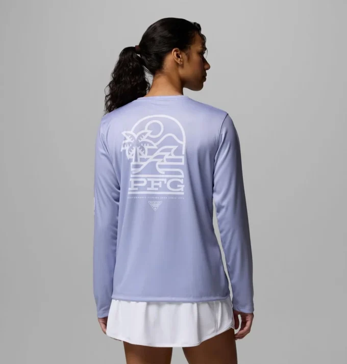 Camiseta de manga larga PFG Tidal Tee™ Palm Waves para mujer