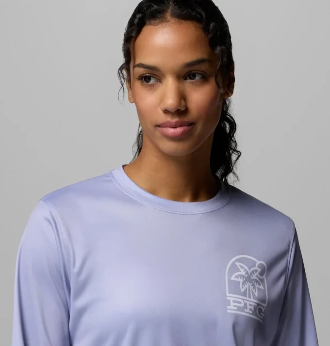 Camiseta de manga larga PFG Tidal Tee™ Palm Waves para mujer
