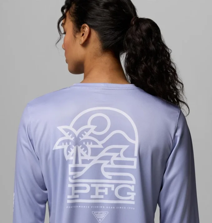 Camiseta de manga larga PFG Tidal Tee™ Palm Waves para mujer