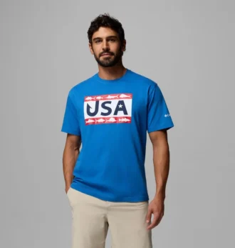 Camiseta PFG™ Silver Bank Americana Hook Flag para hombre