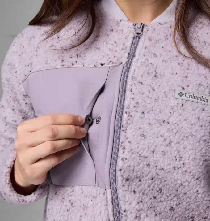 Chaqueta bomber con cremallera completa y forro polar Stellar Path™ para mujer