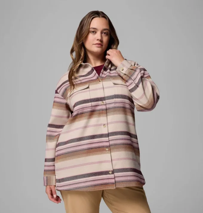 Chaqueta camisa azul para mujer Point Creek™ – Tallas grandes