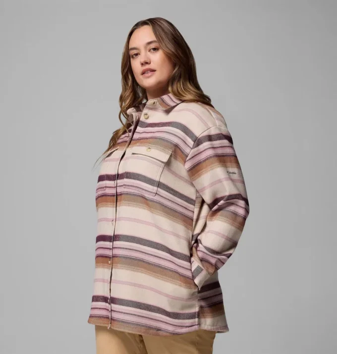 Chaqueta camisa azul para mujer Point Creek™ – Tallas grandes