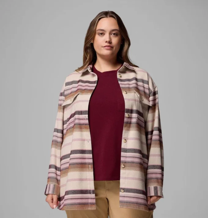 Chaqueta camisa azul para mujer Point Creek™ – Tallas grandes