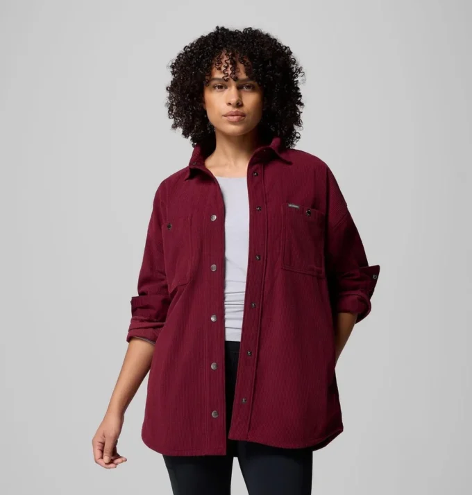 Chaqueta camisa de pana azul Point Creek™ para mujer