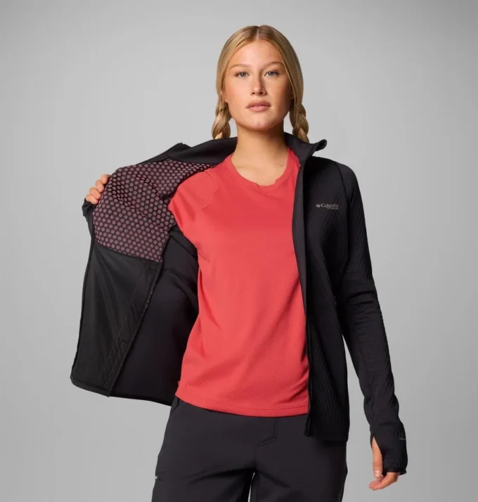 Chaqueta con cremallera completa Crystal Leaf™ Omni-Heat™ Helix para mujer