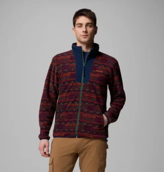 Chaqueta con cremallera completa estampada Sequoia Grove™ para hombre – Tall