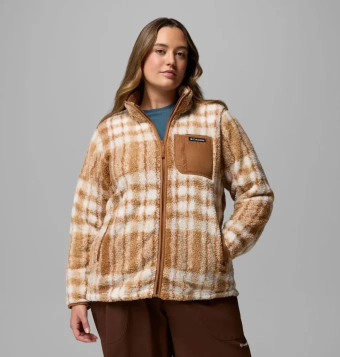 Chaqueta con cremallera completa y estampado West Bend™ para mujer – Tallas grandes Chaqueta con cremallera completa y estampado West Bend™ para mujer – Tallas grandes