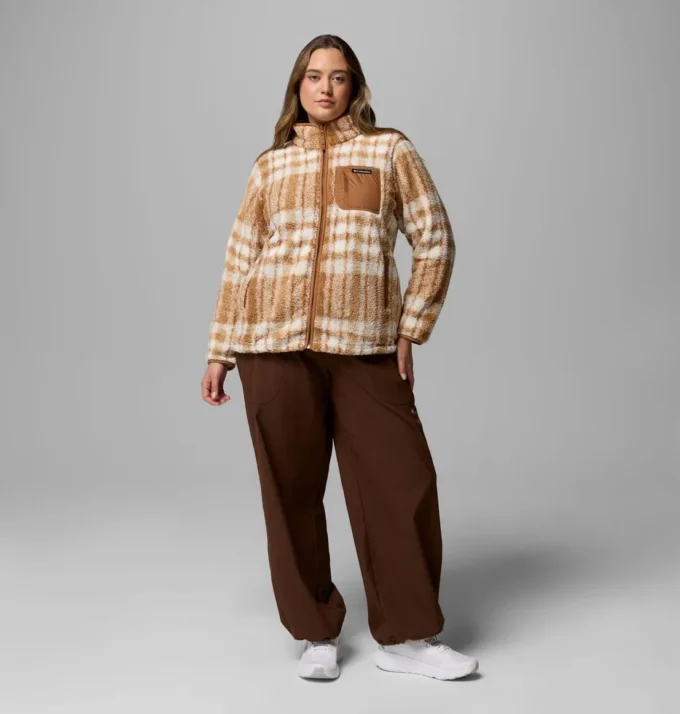 Chaqueta con cremallera completa y estampado West Bend™ para mujer – Tallas grandes Chaqueta con cremallera completa y estampado West Bend™ para mujer – Tallas grandes
