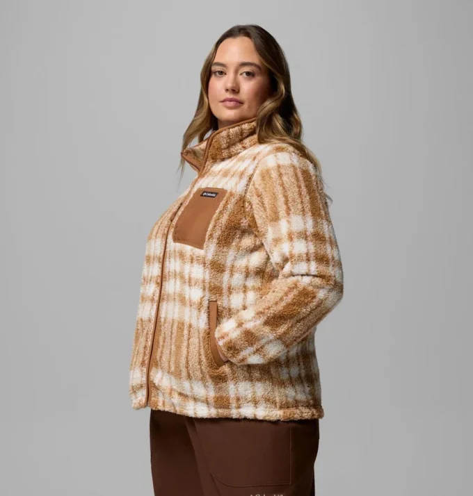Chaqueta con cremallera completa y estampado West Bend™ para mujer – Tallas grandes Chaqueta con cremallera completa y estampado West Bend™ para mujer – Tallas grandes