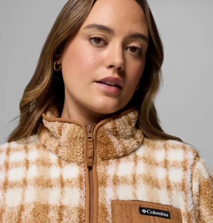 Chaqueta con cremallera completa y estampado West Bend™ para mujer – Tallas grandes Chaqueta con cremallera completa y estampado West Bend™ para mujer – Tallas grandes