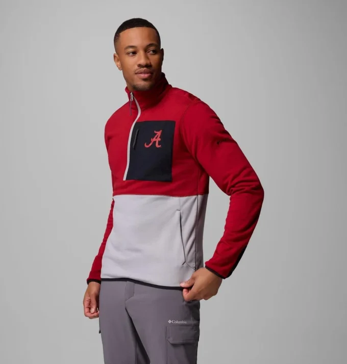 Chaqueta con media cremallera Columbia Hike™ para hombre, estilo universitario, Alabama