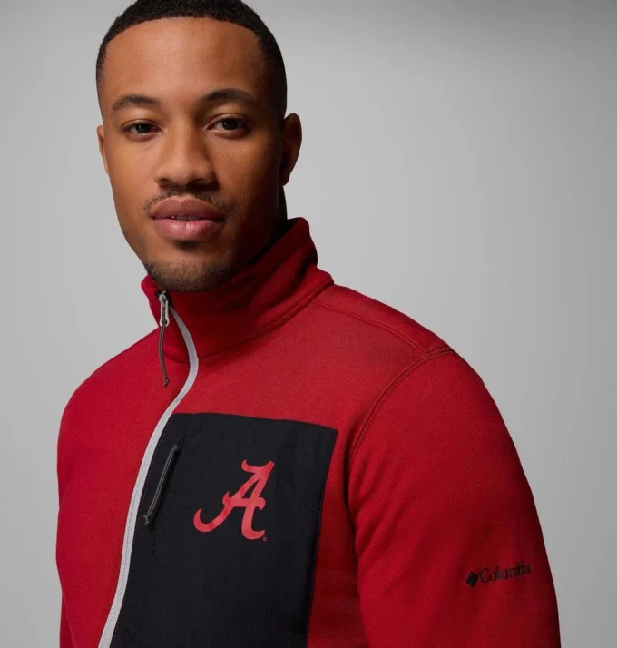 Chaqueta con media cremallera Columbia Hike™ para hombre, estilo universitario, Alabama