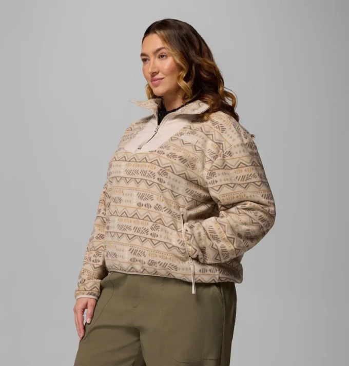Chaqueta con medio cremallera y estampado Sequoia Grove™ para mujer – Talla grande