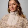 Chaqueta con medio cremallera y estampado Sequoia Grove™ para mujer – Talla grande