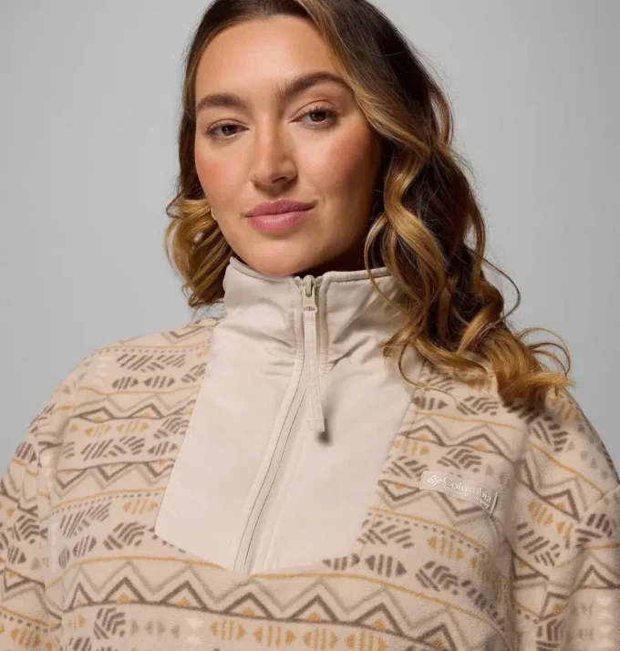 Chaqueta con medio cremallera y estampado Sequoia Grove™ para mujer – Talla grande