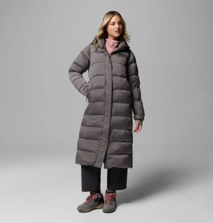 Chaqueta larga con capucha Amaze Puff™ para mujer