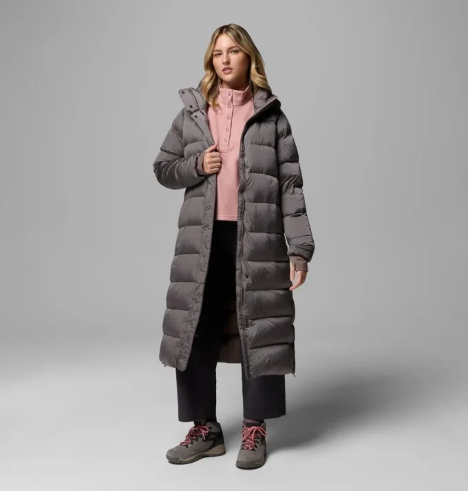 Chaqueta larga con capucha Amaze Puff™ para mujer