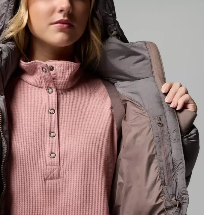 Chaqueta larga con capucha Amaze Puff™ para mujer