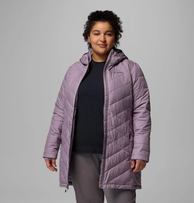 Chaqueta larga con capucha Heavenly™ para mujer – Talla grande