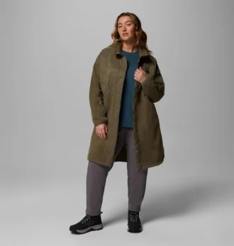 Chaqueta larga de forro polar Cloud Point™ para mujer – Talla grande
