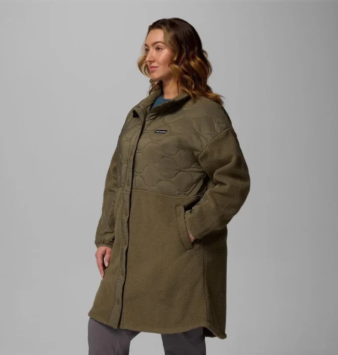 Chaqueta larga de forro polar Cloud Point™ para mujer – Talla grande
