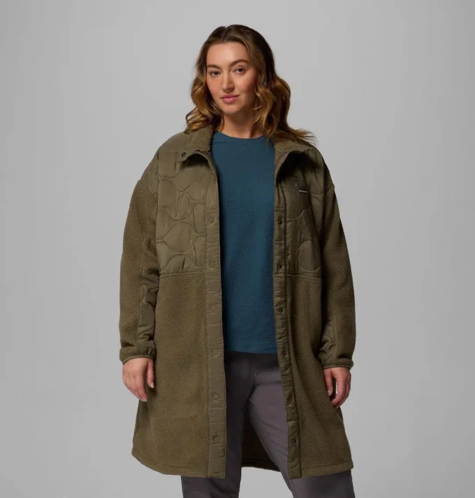 Chaqueta larga de forro polar Cloud Point™ para mujer – Talla grande