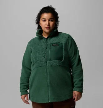Chaqueta polar con cremallera completa Columbia Lodge™ Sherpa para mujer – Talla grande