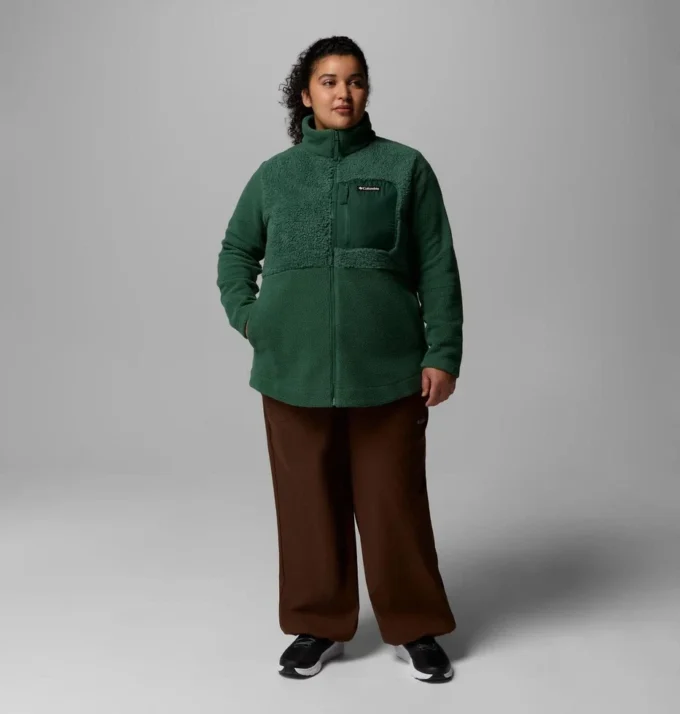 Chaqueta polar con cremallera completa Columbia Lodge™ Sherpa para mujer – Talla grande