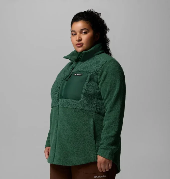 Chaqueta polar con cremallera completa Columbia Lodge™ Sherpa para mujer – Talla grande
