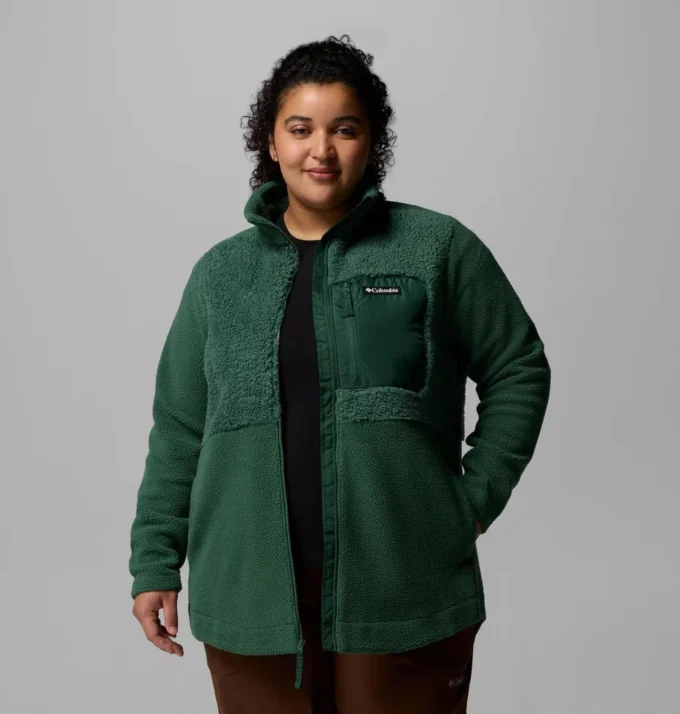 Chaqueta polar con cremallera completa Columbia Lodge™ Sherpa para mujer – Talla grande