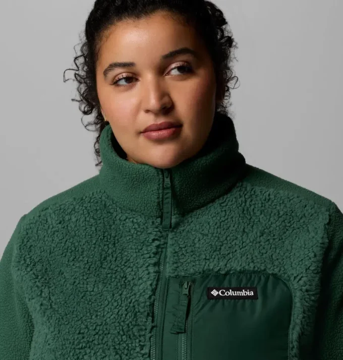 Chaqueta polar con cremallera completa Columbia Lodge™ Sherpa para mujer – Talla grande