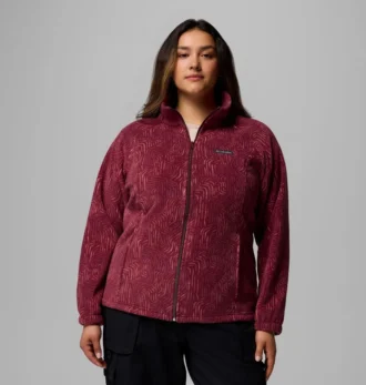 Chaqueta polar con estampado Benton Springs™ y cremallera completa para mujer – Talla grande