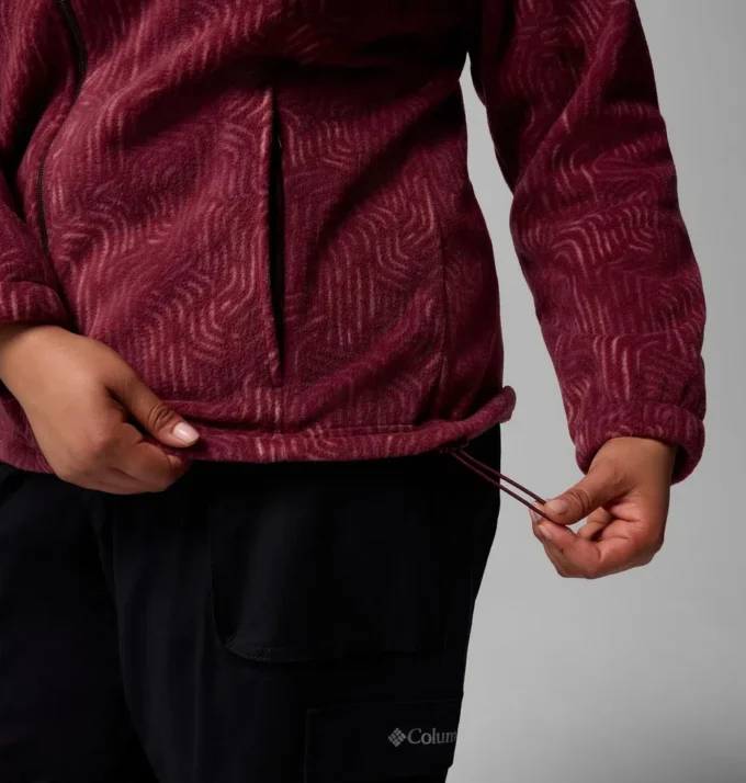 Chaqueta polar con estampado Benton Springs™ y cremallera completa para mujer – Talla grande
