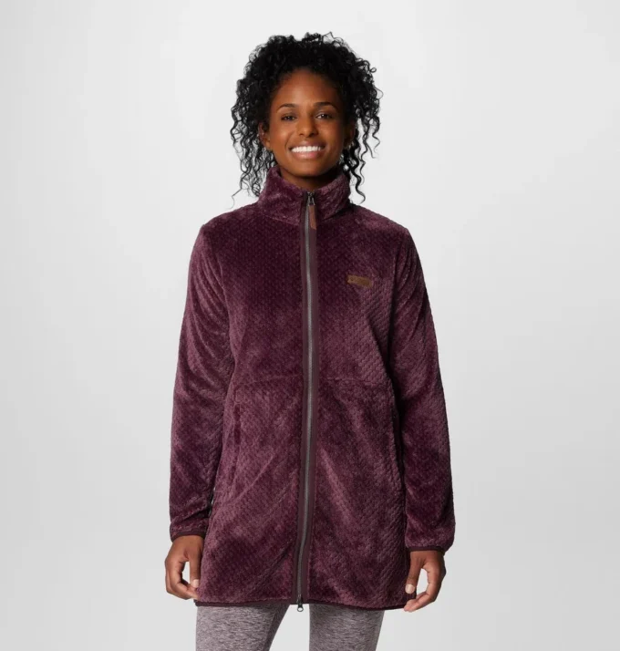 Chaqueta polar larga con cremallera completa Fire Side™ para mujer