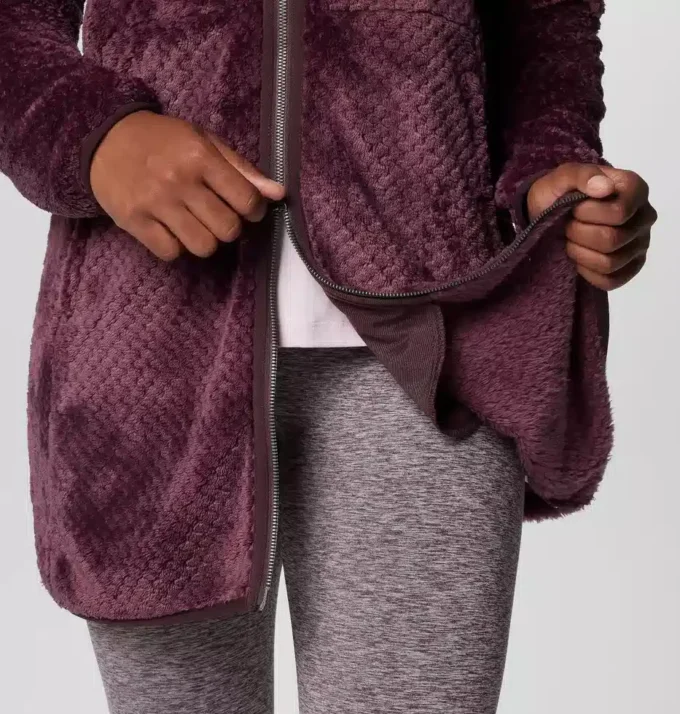 Chaqueta polar larga con cremallera completa Fire Side™ para mujer