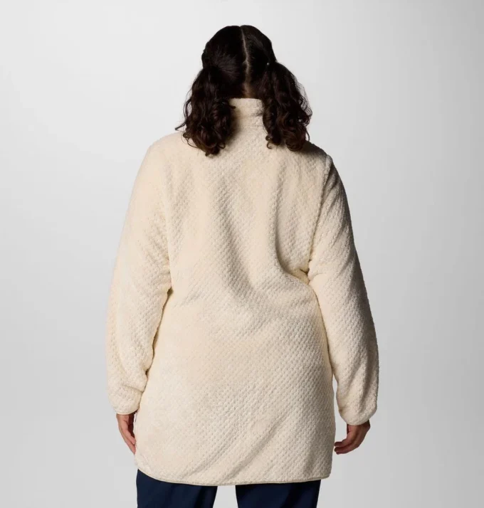 Chaqueta polar larga con cremallera completa Fire Side™ para mujer – Talla grande