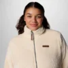 Chaqueta polar larga con cremallera completa Fire Side™ para mujer – Talla grande