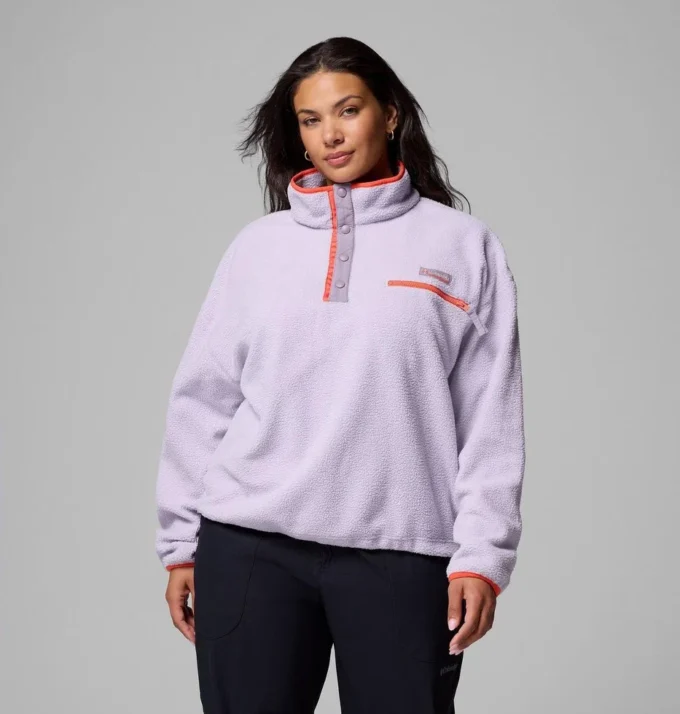 Jersey corto de felpa con medio botonadura Helvetia™ II para mujer – Talla grande Jersey corto de felpa con medio botonadura Helvetia™ II para mujer – Talla grande
