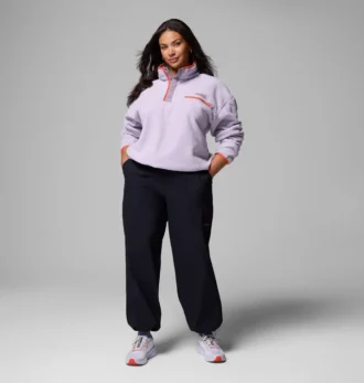 Jersey corto de felpa con medio botonadura Helvetia™ II para mujer – Talla grande