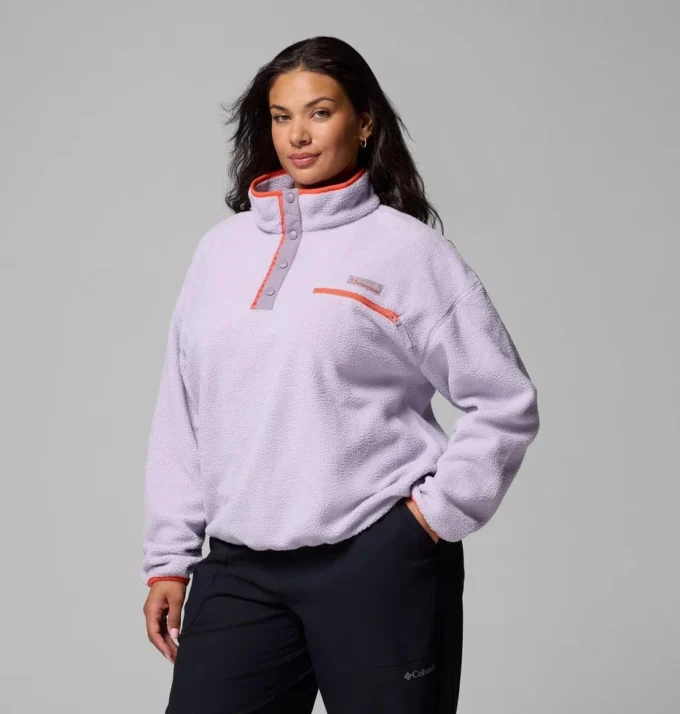 Jersey corto de felpa con medio botonadura Helvetia™ II para mujer – Talla grande Jersey corto de felpa con medio botonadura Helvetia™ II para mujer – Talla grande