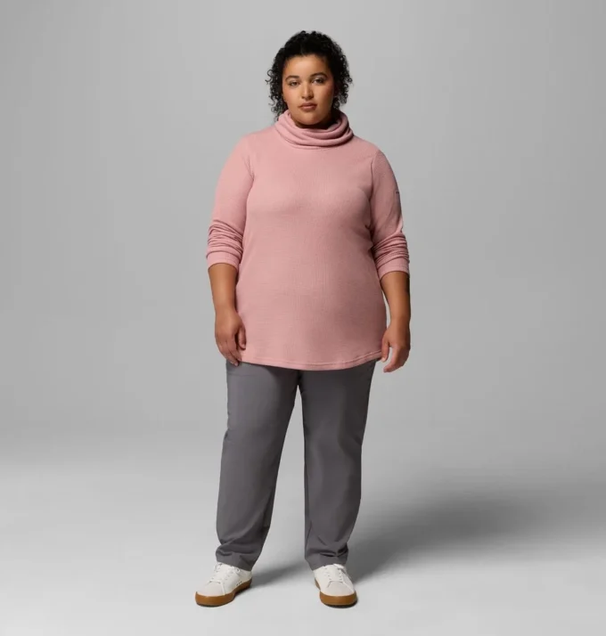 Jersey de cuello vuelto Holly Hideaway™ Waffle para mujer – Tallas grandes